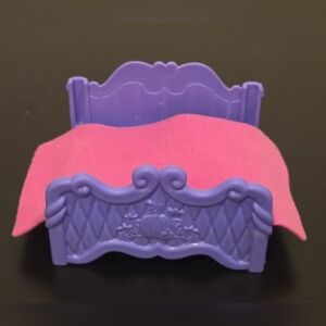 Little People Musical Wand Palace Castle Replacement Purple Bed w Pink Blanket